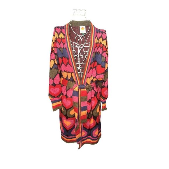 Beautiful  Farm Rio Full of Hearts Midi Cardigan Good condition - Picture 1 of 16